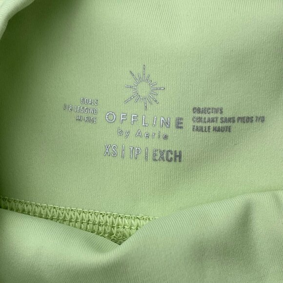 Aerie Offline By Aerie Goals Legging XS Light Green Mesh Panels - Picture 2 of 4
